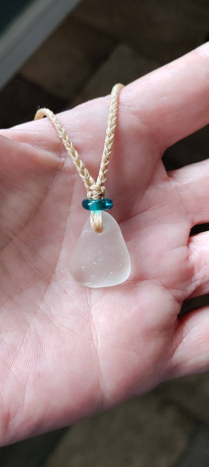 Hawaii Sea Glass Beach Necklace Thin Braided Cord