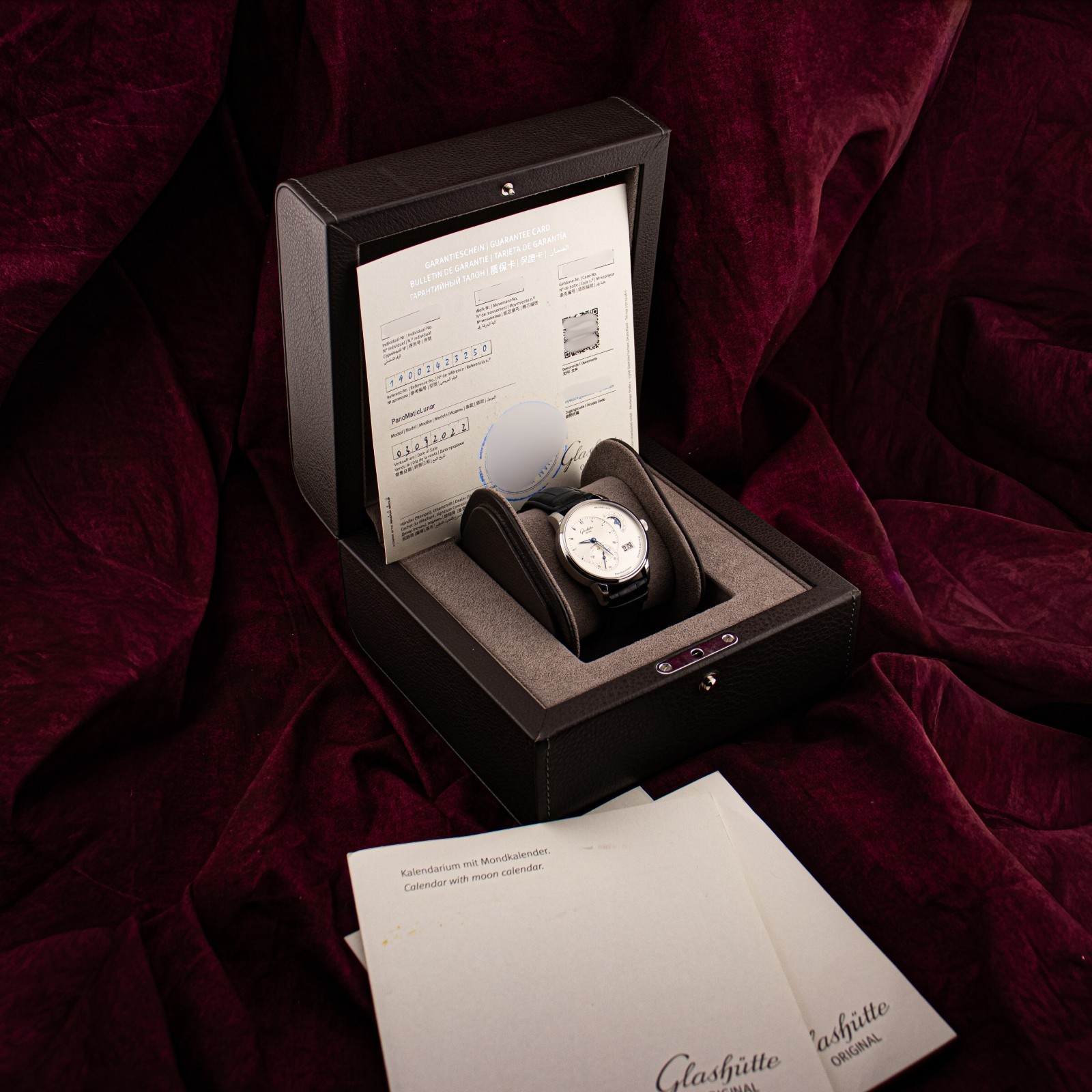2022 Glashütte Original PanoMaticLunar 1-90-02-42-32-50 Full Set B&P Moonphase