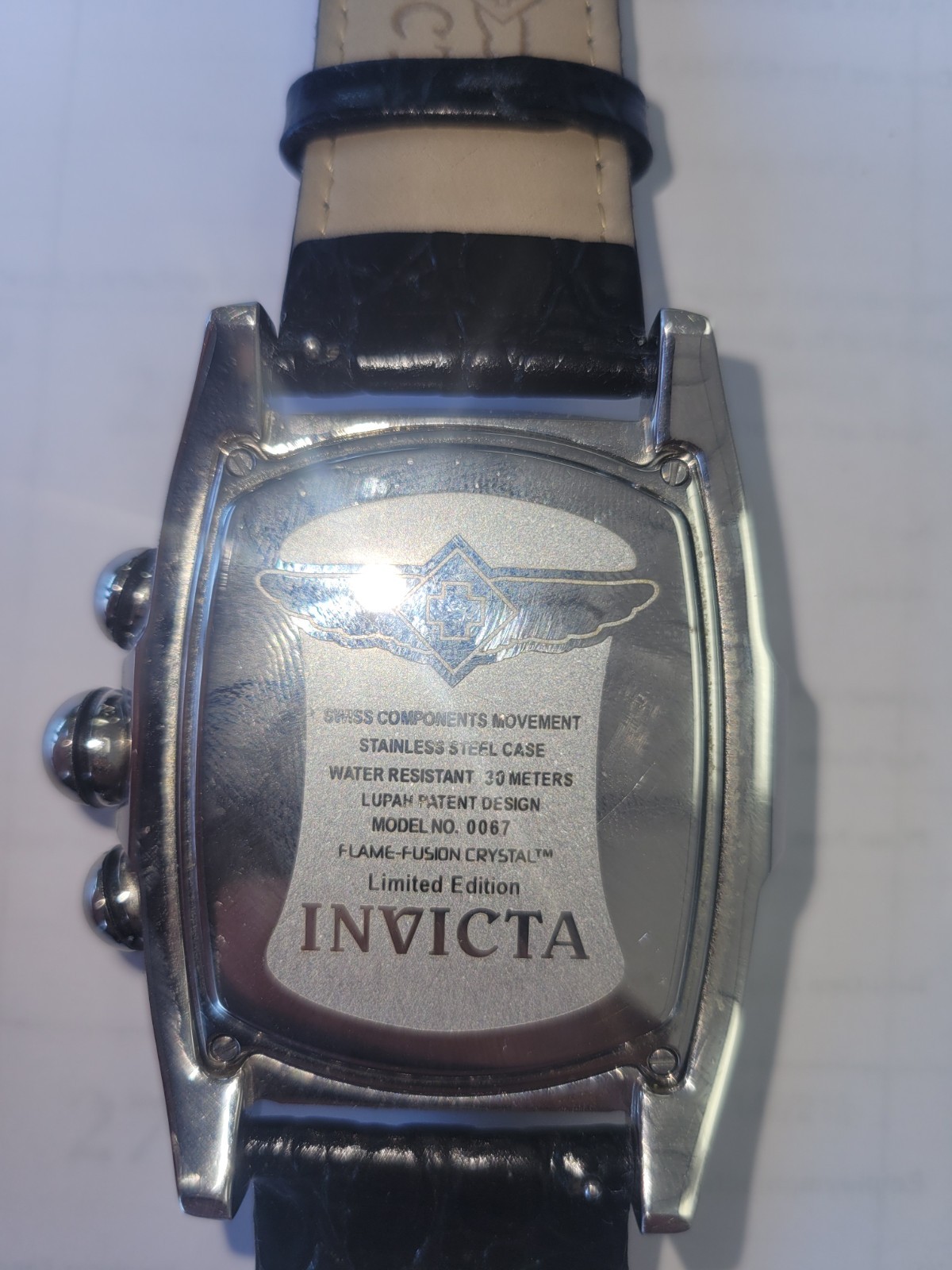 Invicta Mens Limited Edition Lupah Model No 0067 Flame Fusion Crystal Watch