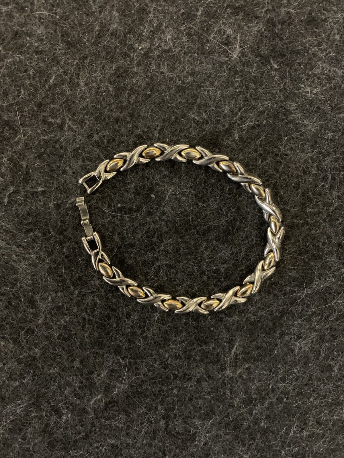 GIVENCHY X’s & O’s Gold & Silver Tone Vintage Link Bracelet
