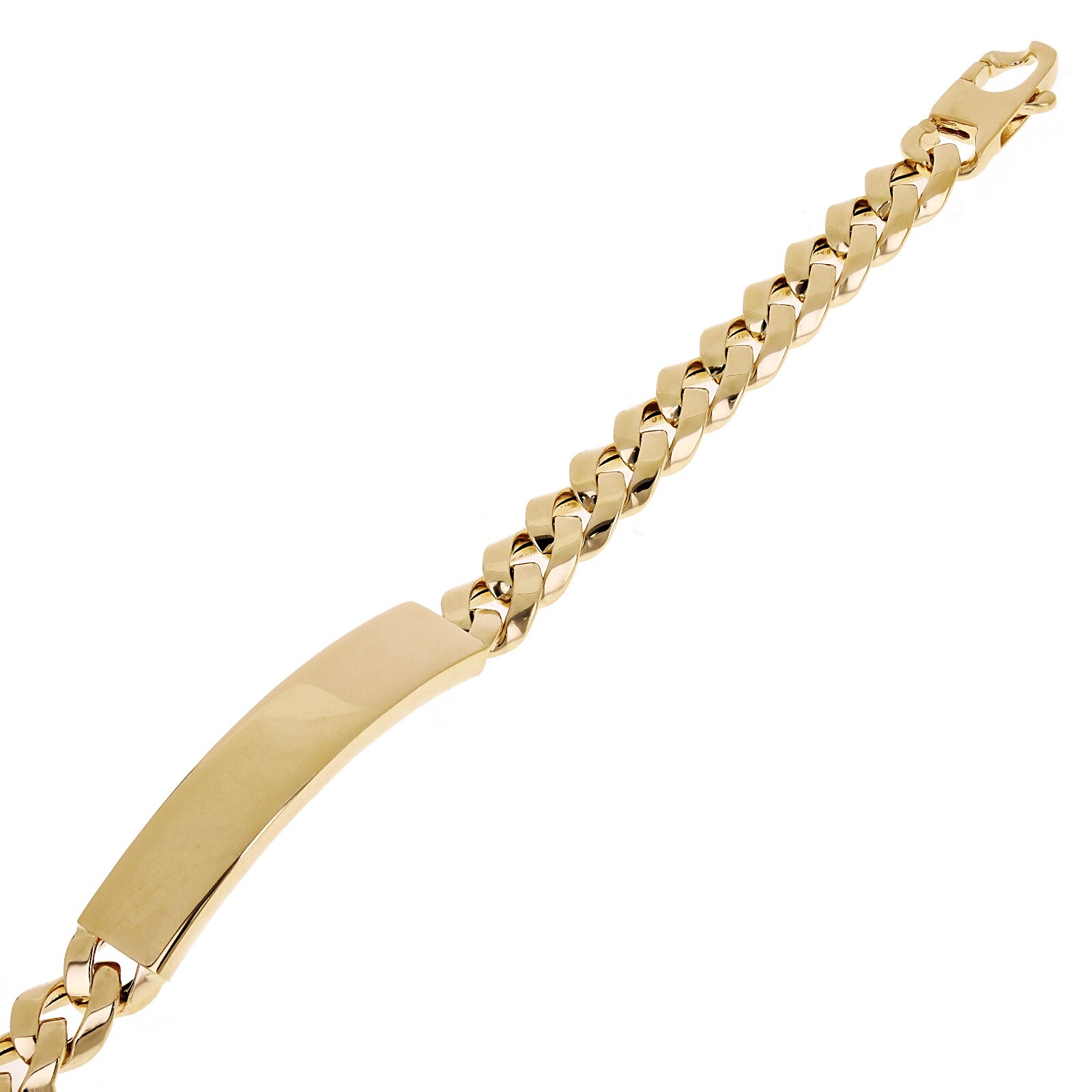Italian 14k Yellow Gold Hollow Miami Cuban Link ID Bracelet 8.5″ 8.9mm 14.5 gram