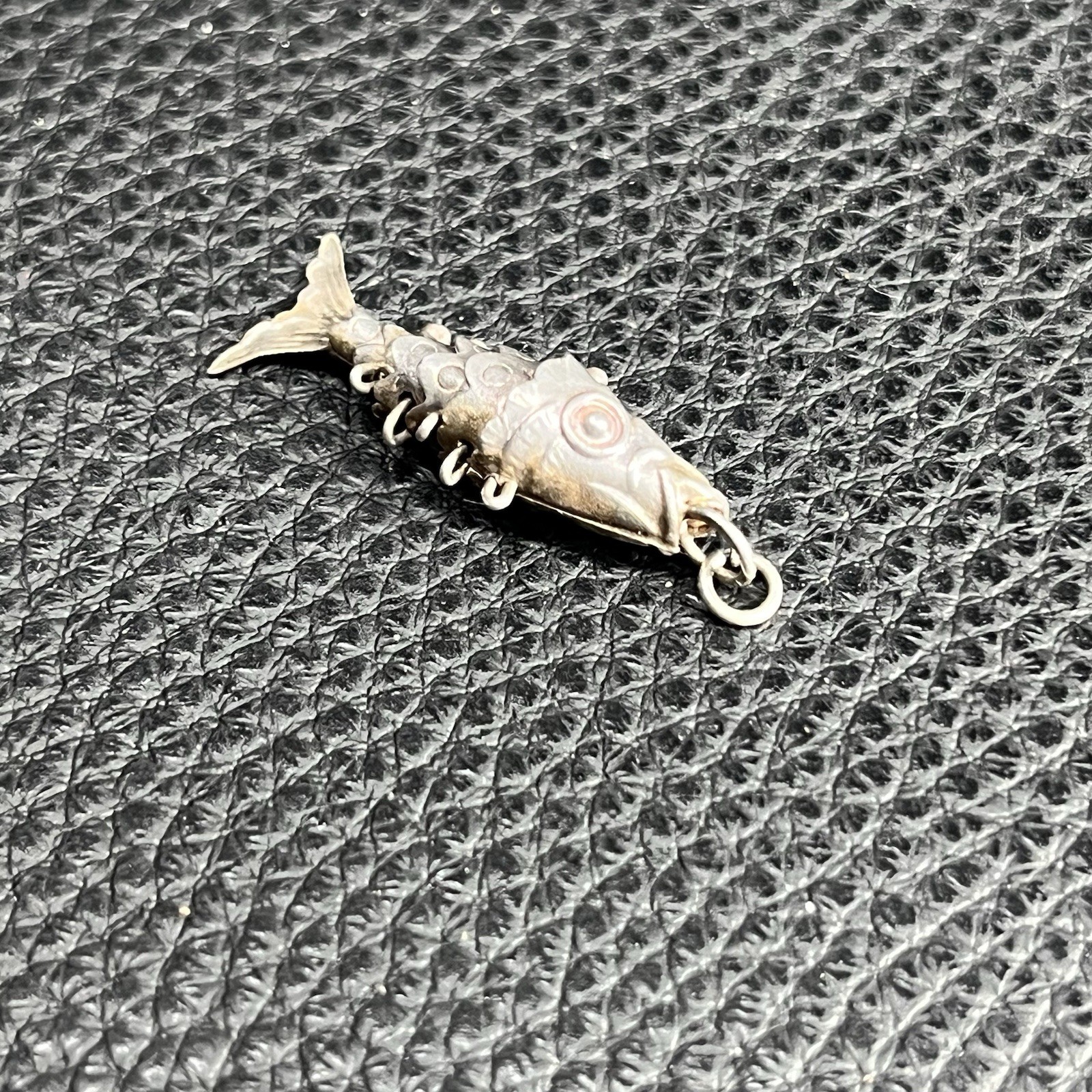 Vintage Sterling 925 Silver Asian Carp Articulated Fish Pendant Artisan Charm
