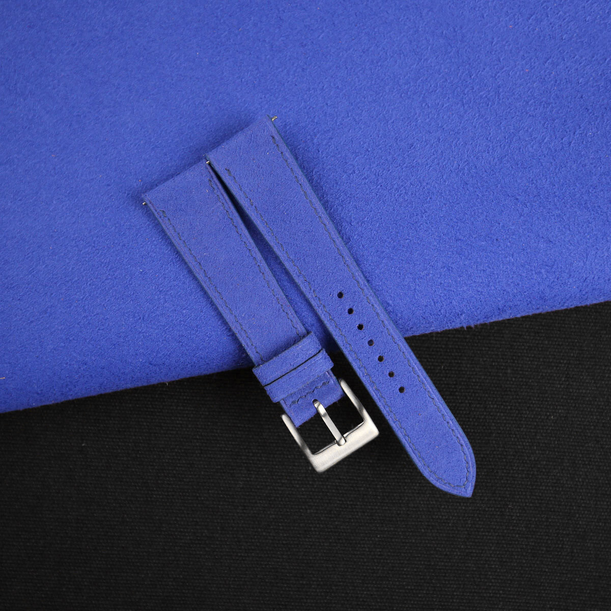 Blue Alcantara Leather Watch Strap Band 18mm 19mm 20mm 21mm 22mm 23mm