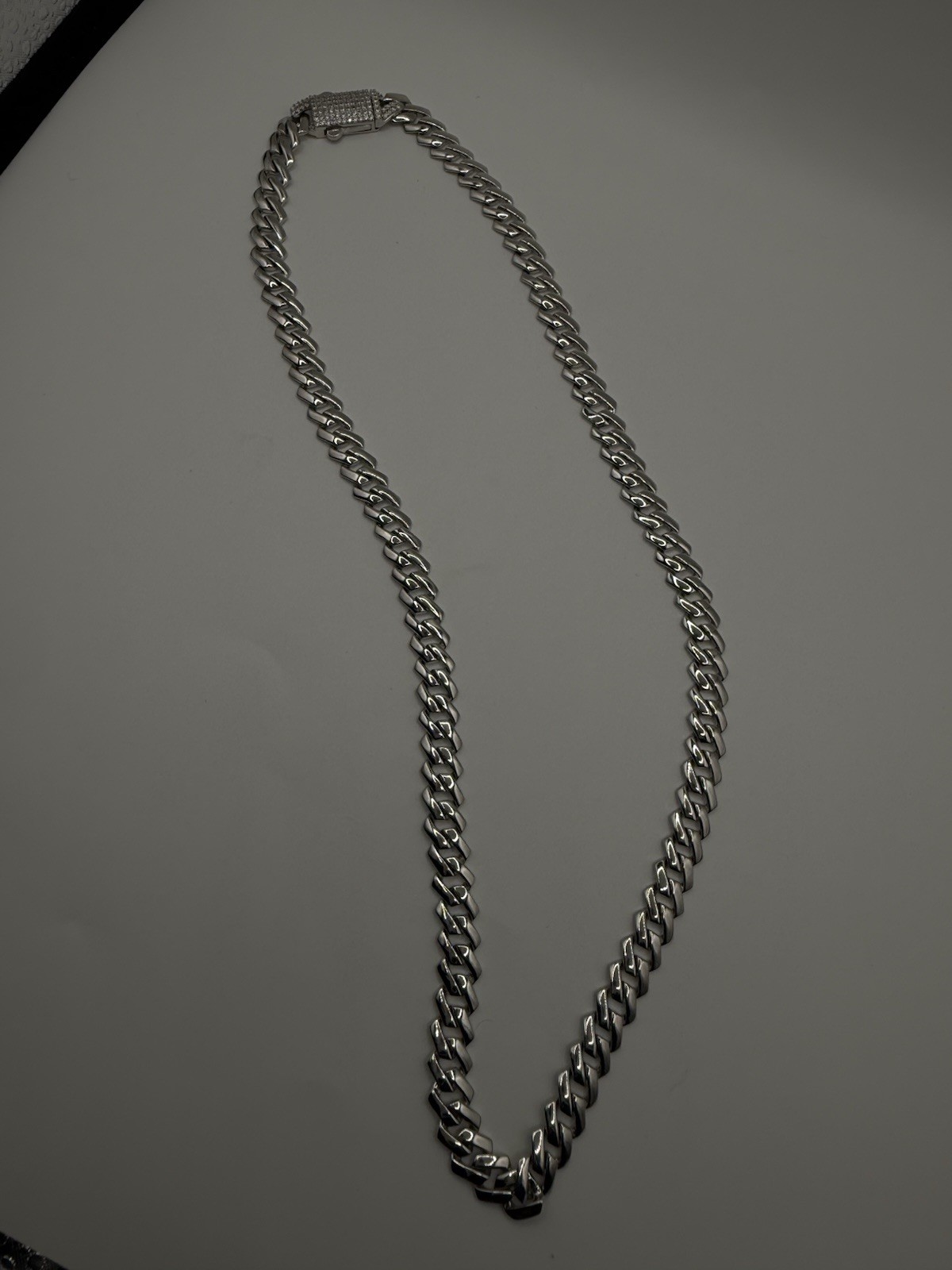 9mm 22” Solid 925 Sterling Silver Miami Cuban Chain Rhodium Finish