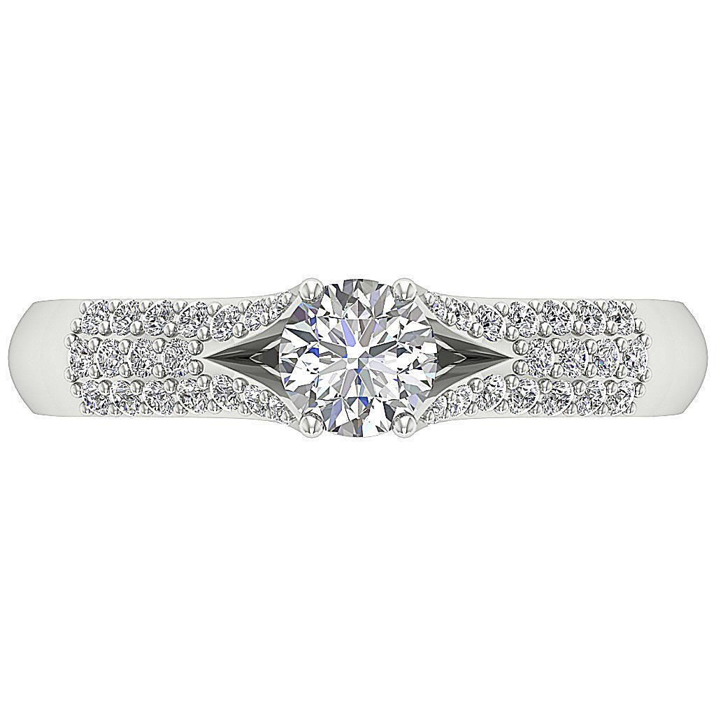 Solitaire Engagement Lab Grown Diamond Ring VS F 0.90 Ct 14K White Gold 4.90MM