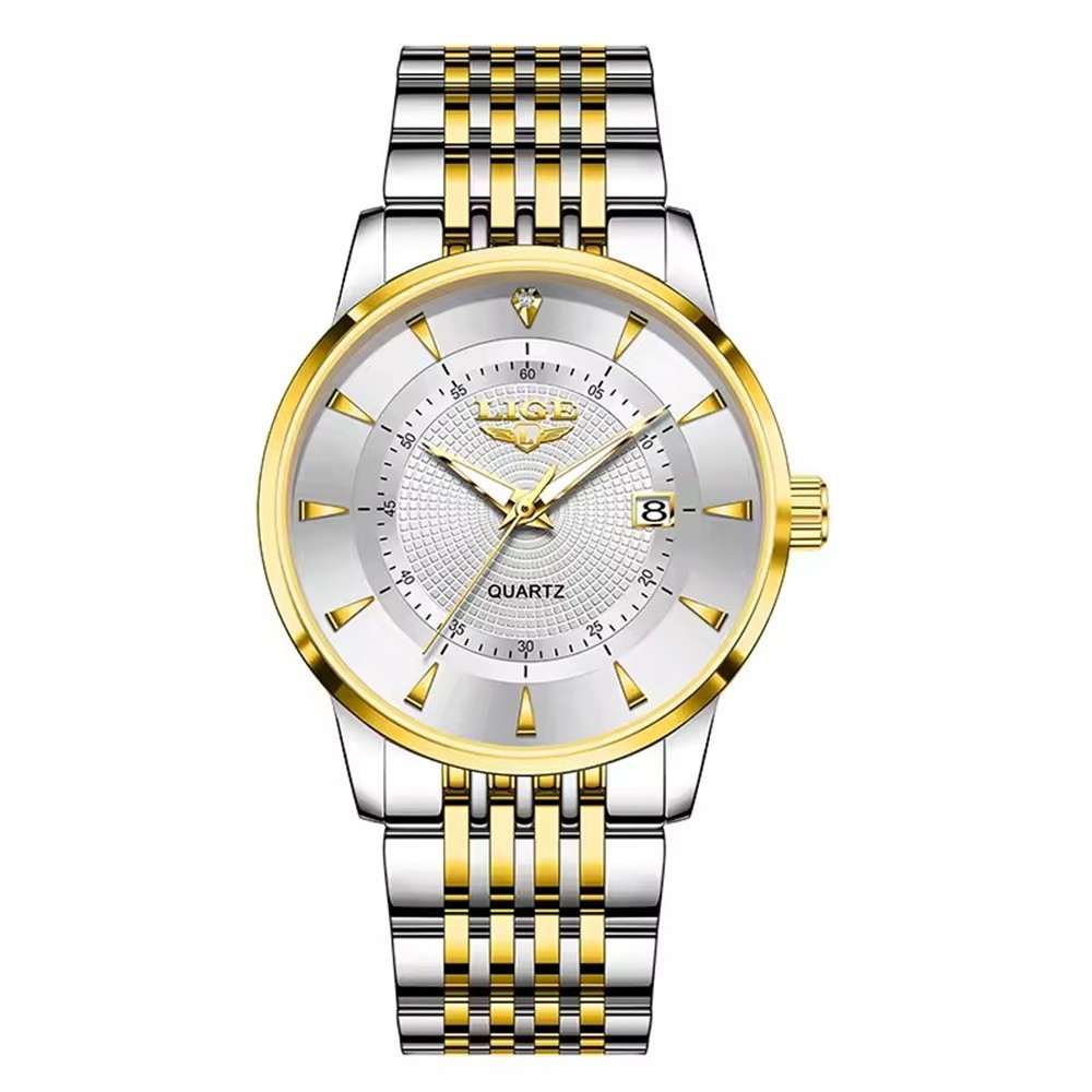 LIGE Men Watch Brand Steel Quartz Wristwatch Casual Business Male Date Watches