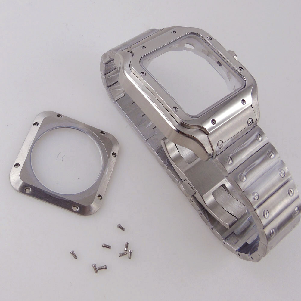 Sapphire Crystal 40mm Square Watch Case+Dial Fit NH35A Miyota821A DG2813 ETA2824