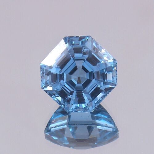 AAA 10×10 MM Natural Flawless Santa Maria Aquamarine Loose Asscher Cut Gemstone
