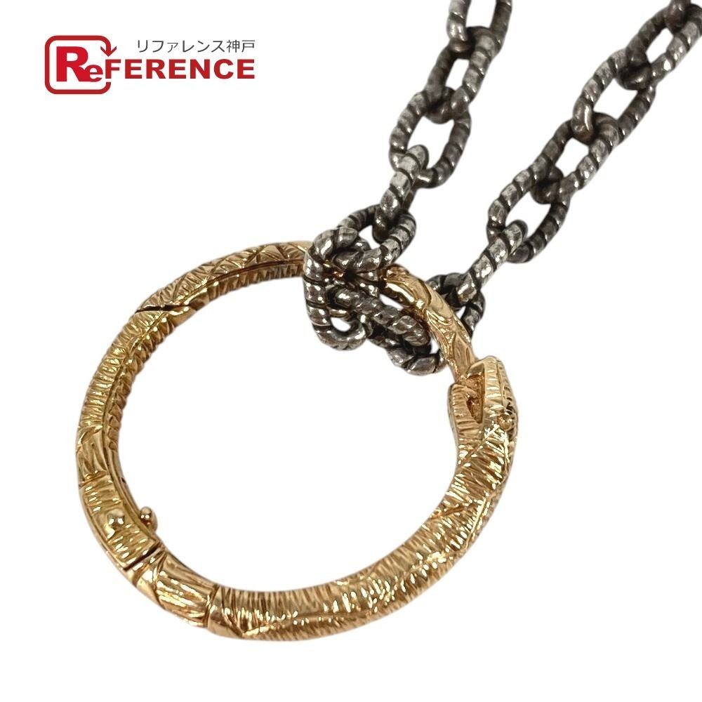 GUCCI Ouroboros Chain Necklace 18K Gold Au750 Silver Unisex 60cm/23.62in