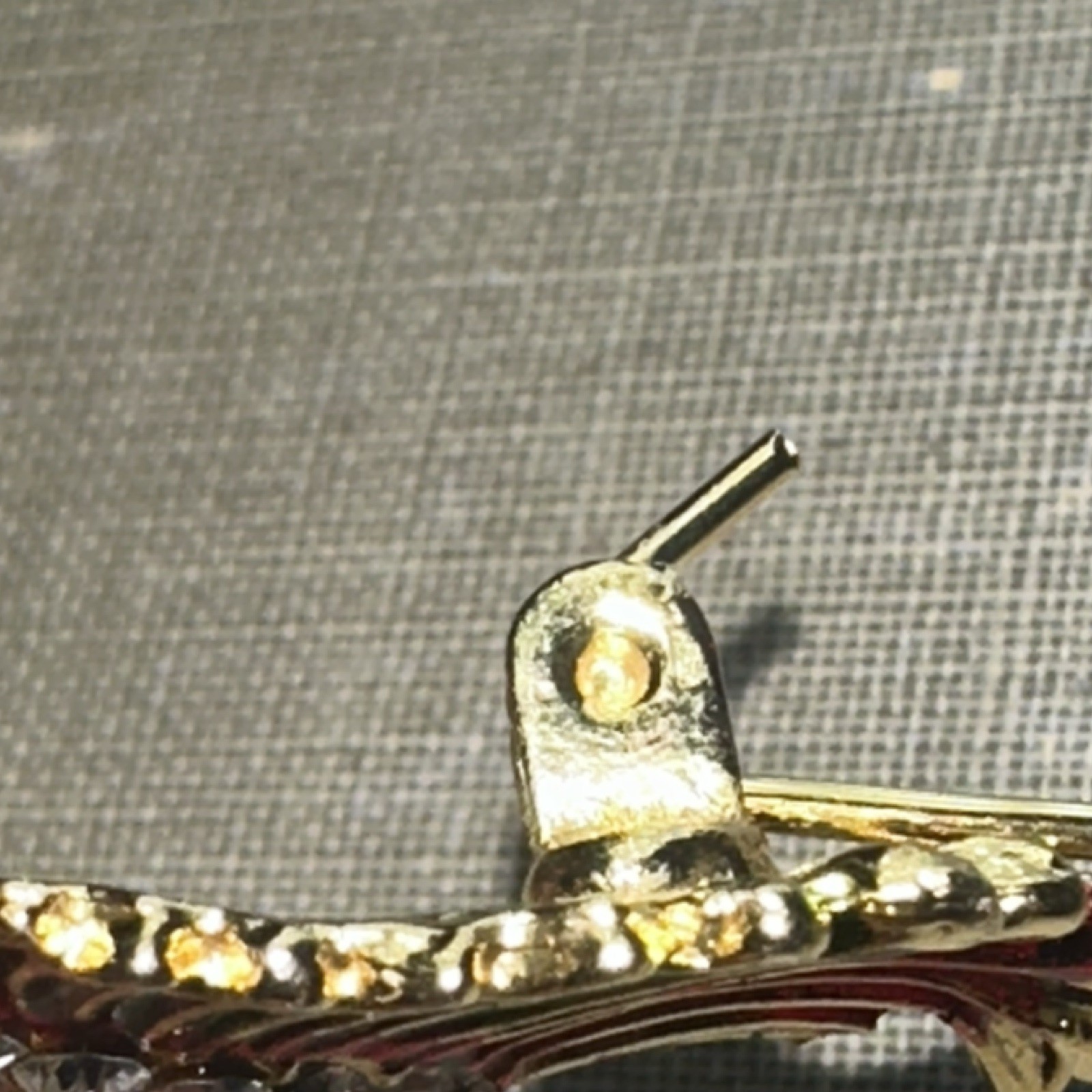 Gold Tone Enamelled Bird Stud Earrings Clear Round Sim Rhinestone Pavé