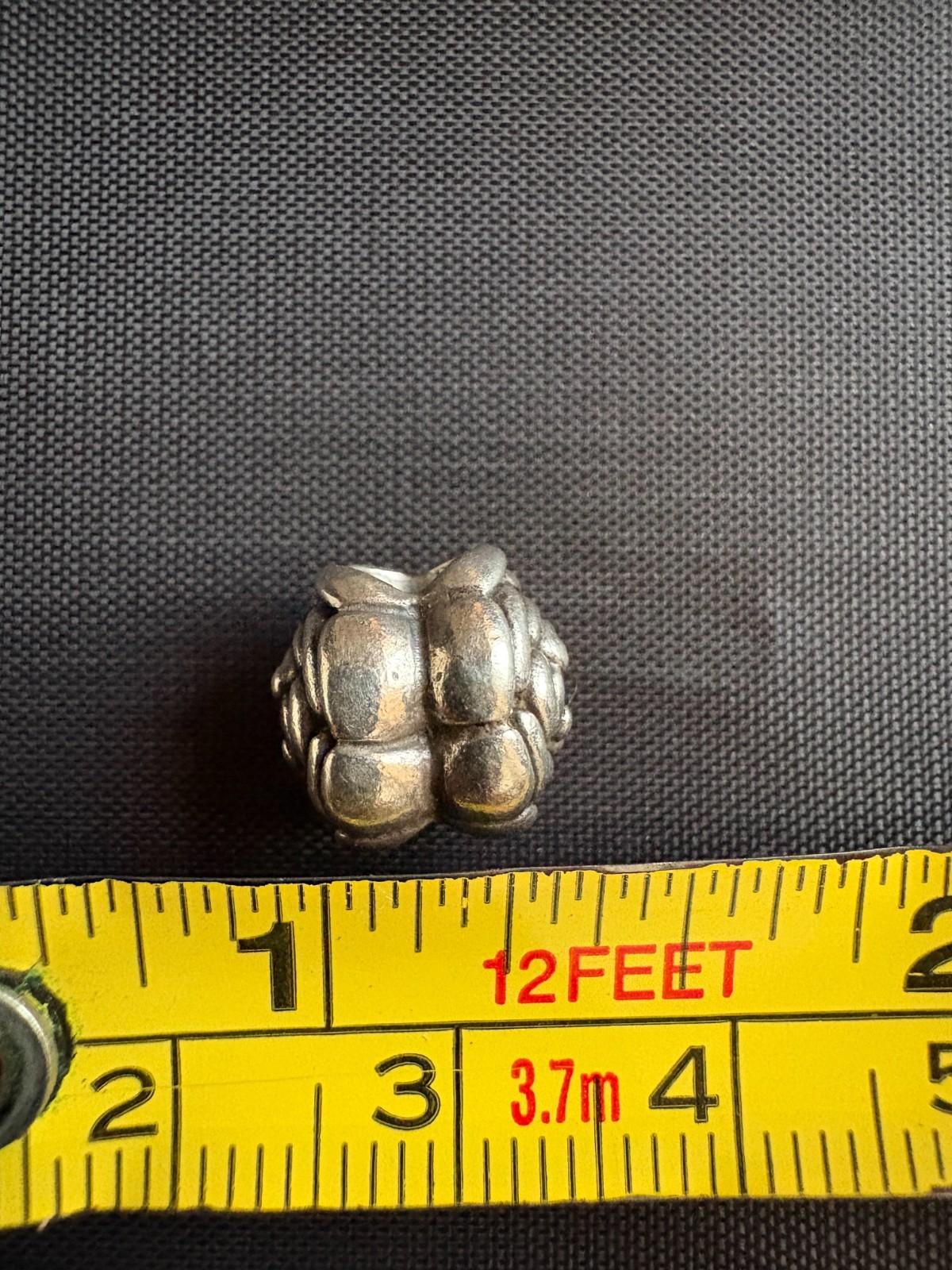 Pandora 925 ALE Sterling Silver Blooming Rose Champagne CZ Bead Charm