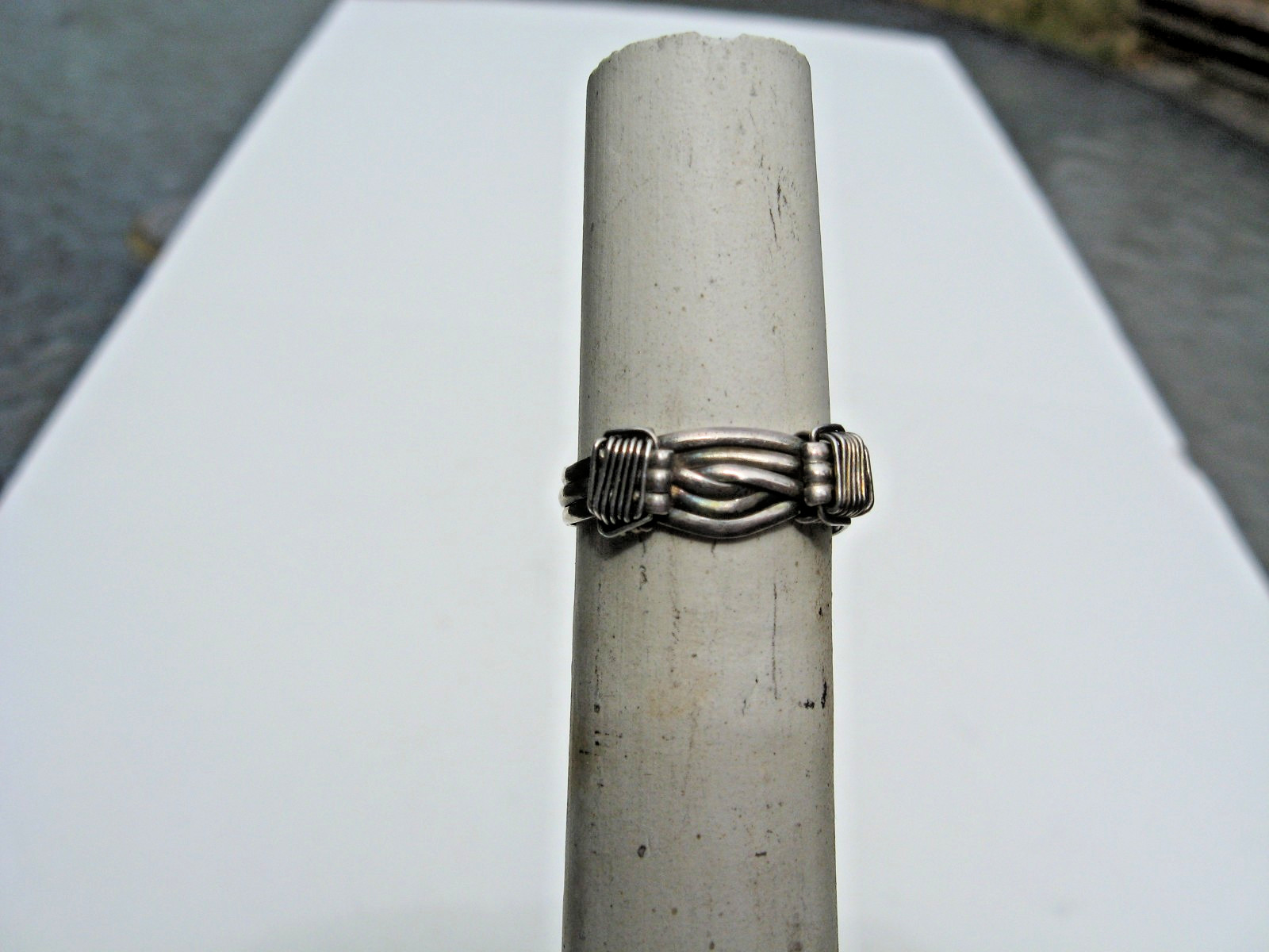 Sterling silver woven wire ring from Kenya, size 8