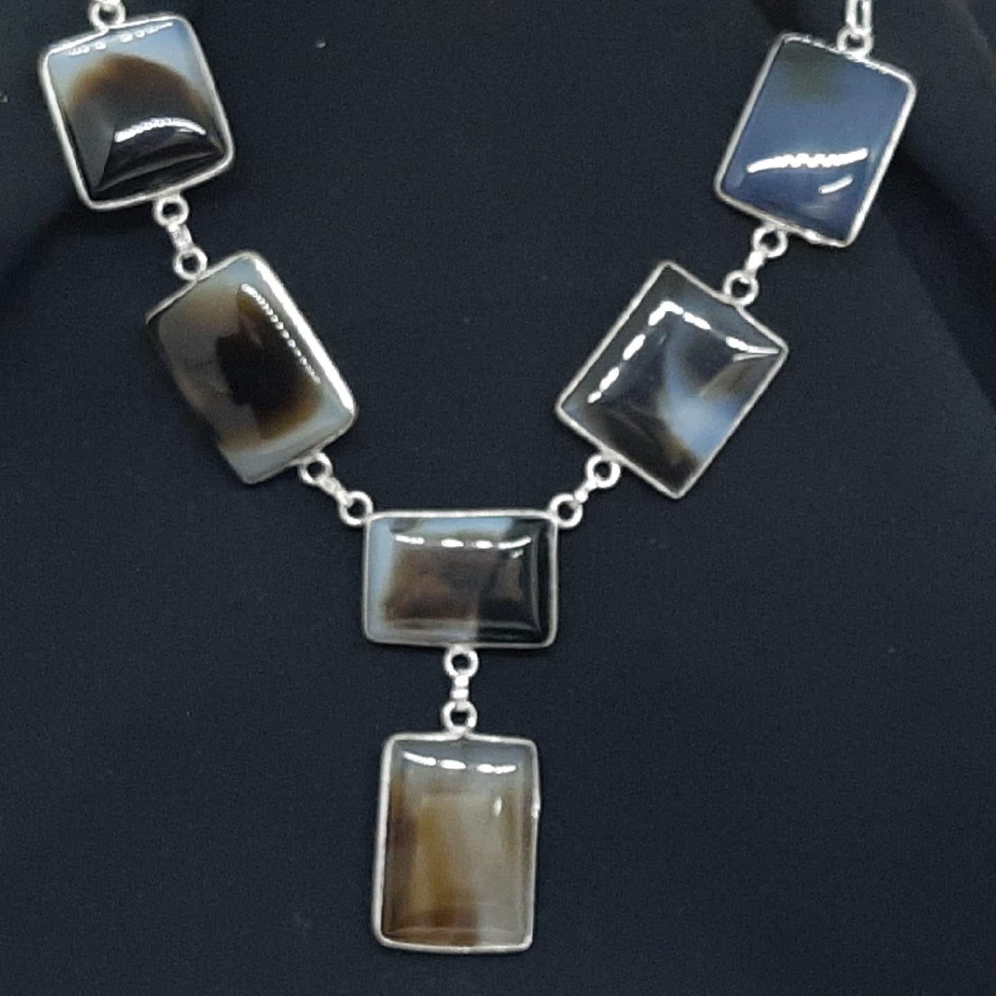 Genuine 69.00ctw Labradorite Cabochon Silver Necklace 43.3g