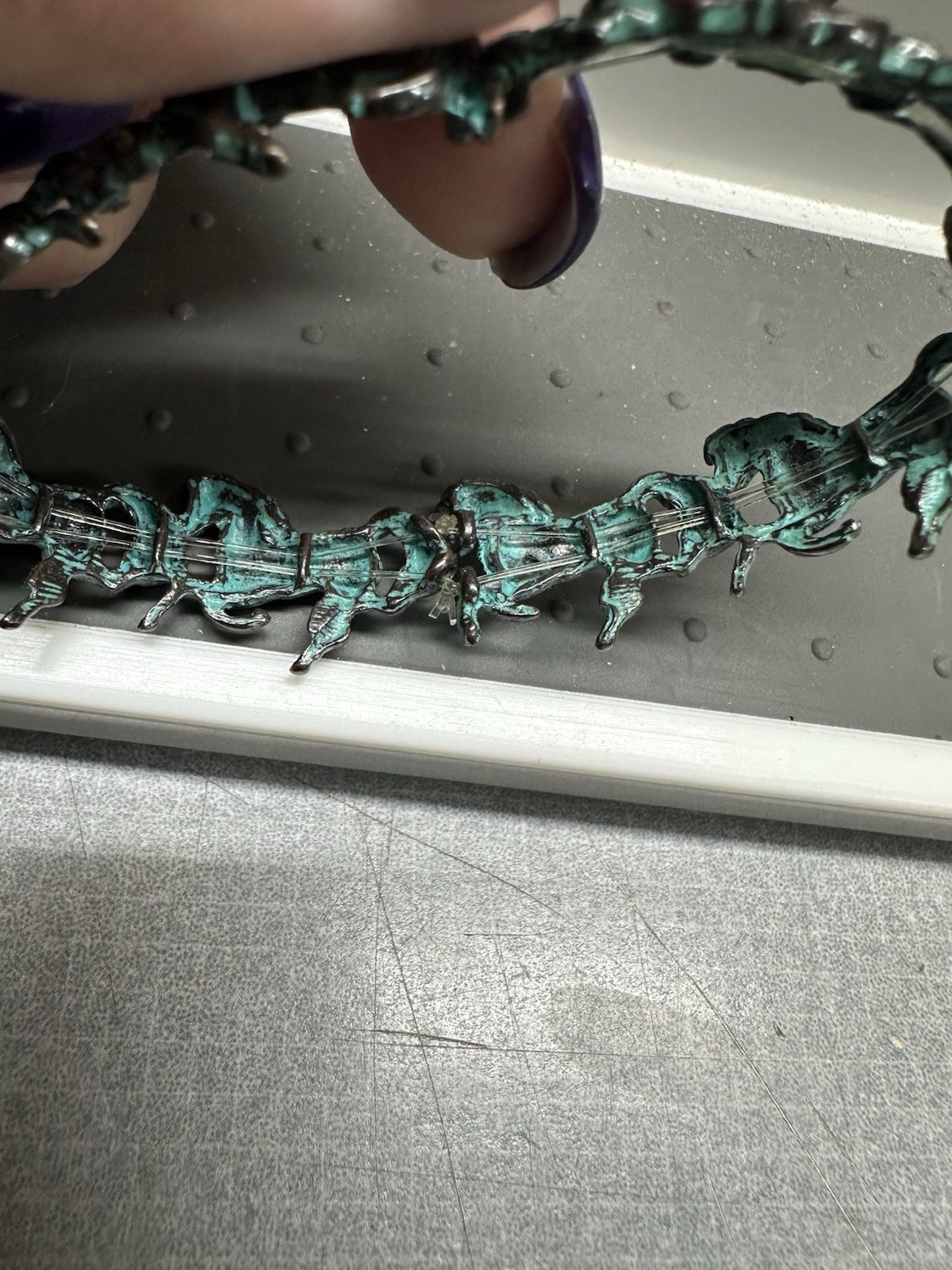 Patina Running Wild Turquoise Horse Stretch Bracelet Western Theme