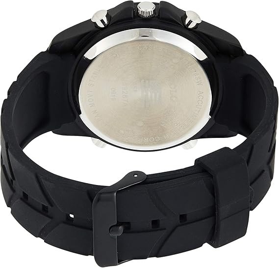 U.S. Polo Assn. Men’S Multifunction Watch Black Silicone Strap Analog Digital Di