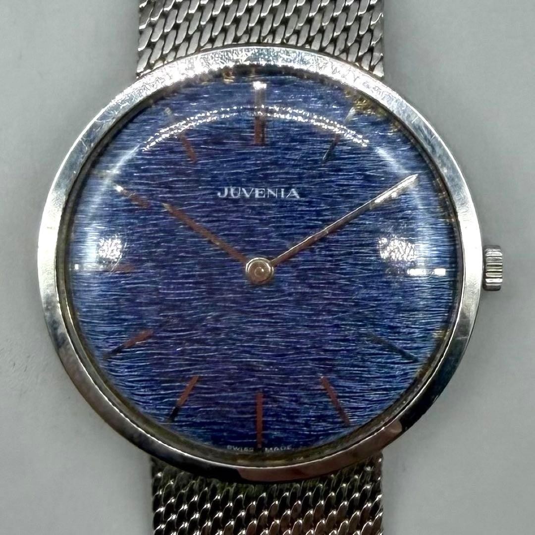 Authentic Juvenia Blue Sea Ultra Slim Dress Hand-wound Analog Watch Men Used