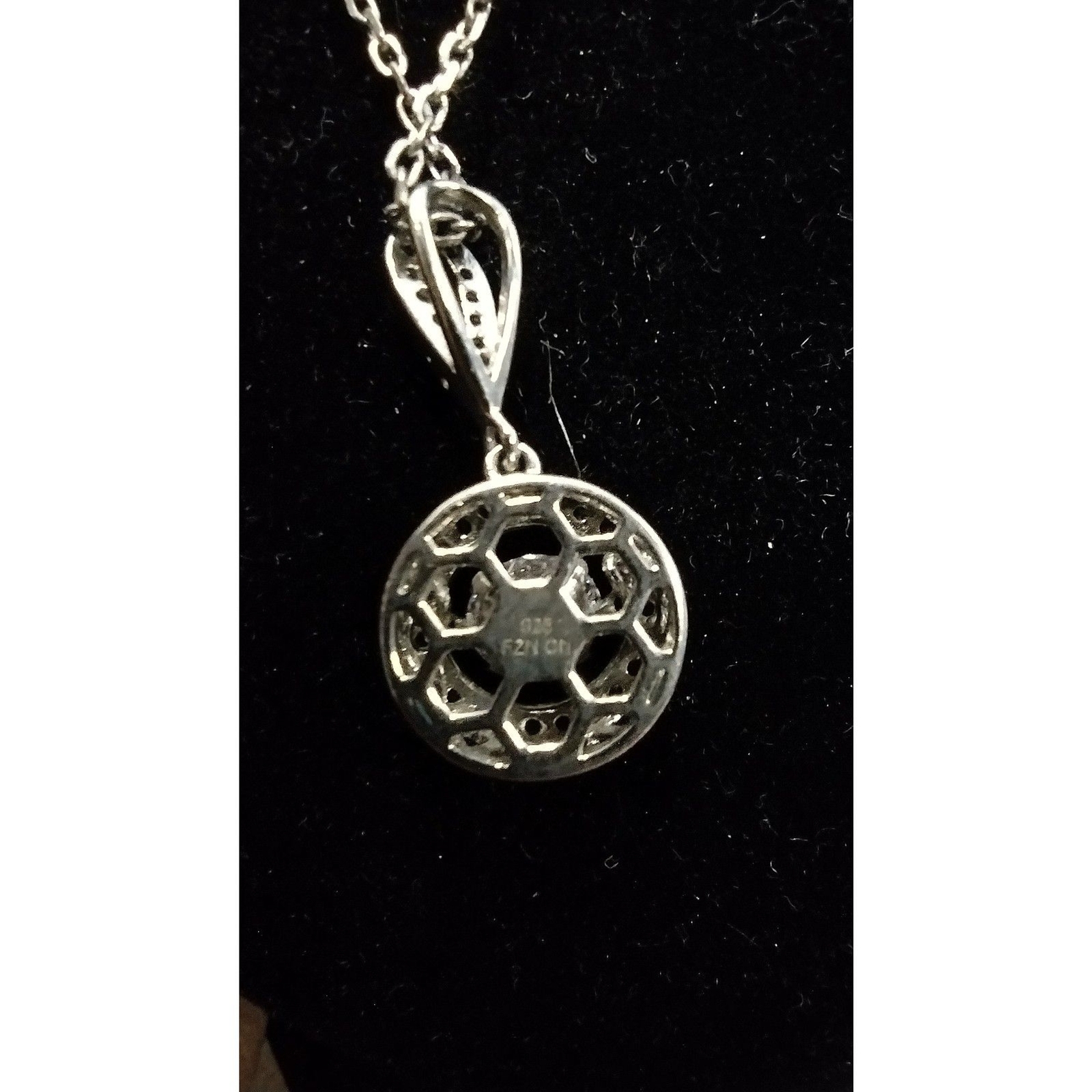 Fuzion Creations 925 Sterling Silver Dancing Crystal Pendant Gem Accent Necklace