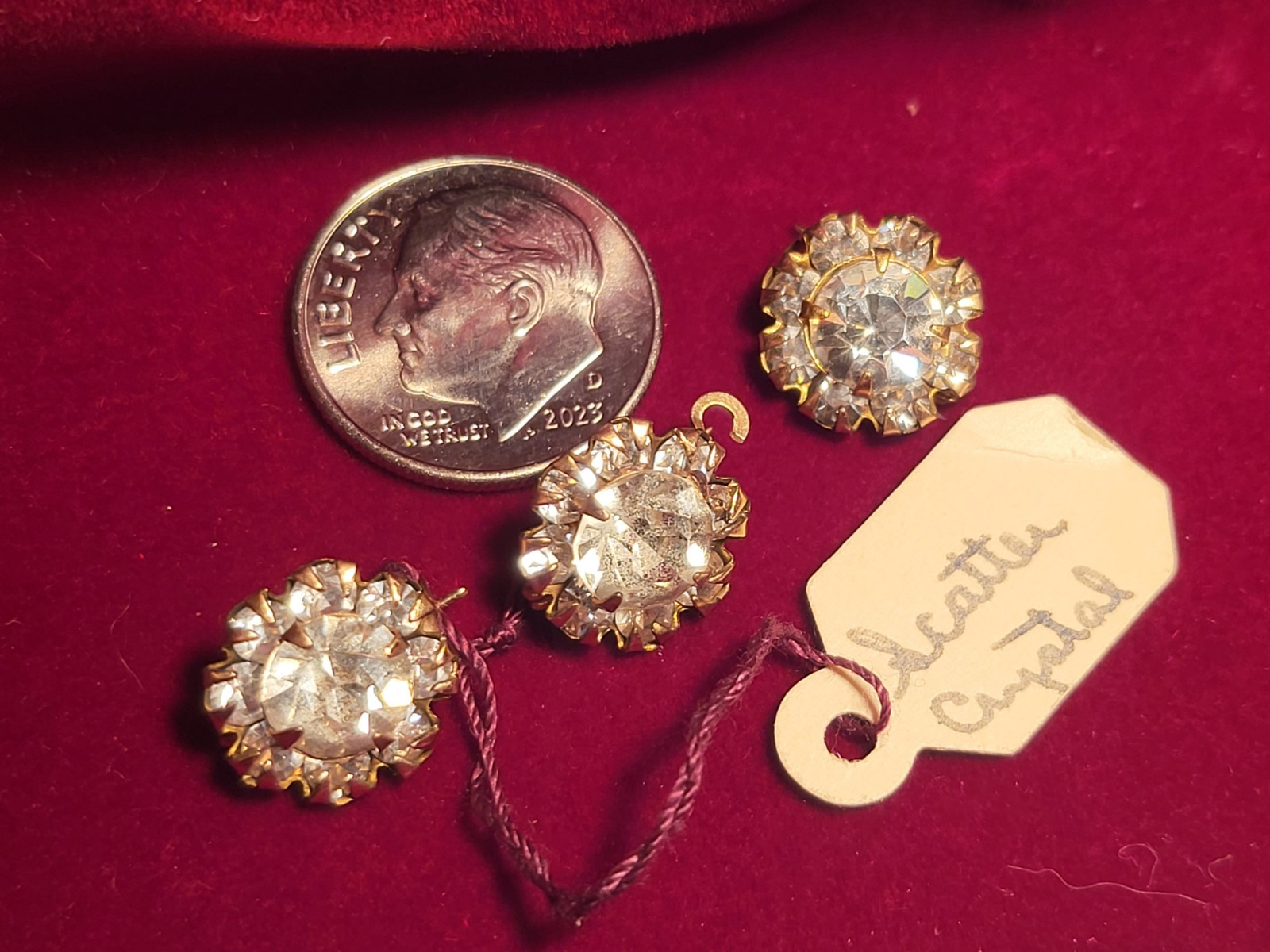 HILLCRAFT 1950’s * CRYSTAL SCATTER PINS/JEWELRY 14 K.R.G.F. U.S.A. Handmade