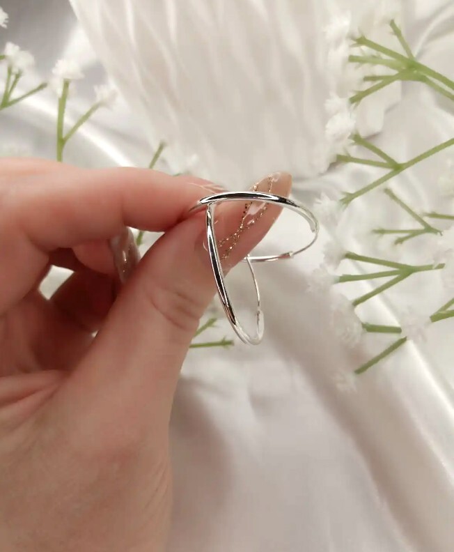 925 GENUINE SILVER *** 1 Pair Thin Hoop Earrings 30mm Dia
