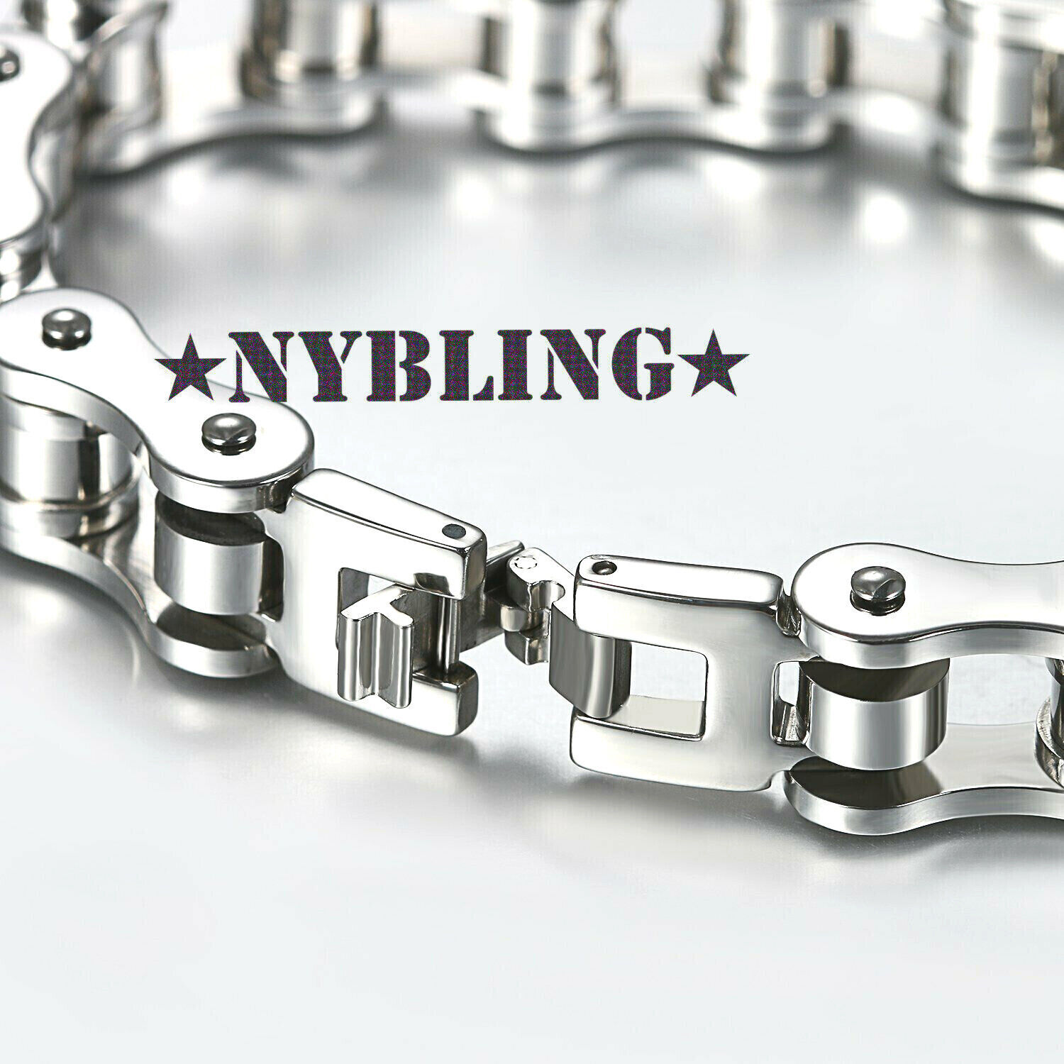SOLID Stainless Steel Motorcycle Bike Chain Design Bracelet Men’s Jewelry New