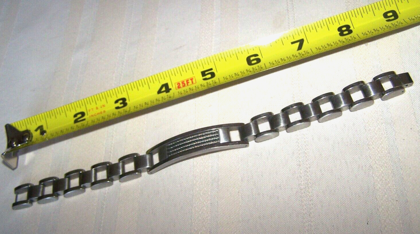 Fancy Heavy EDFORCE Stainless Steel Link ID Style Bracelet | 8” 79.8g 13.25mm