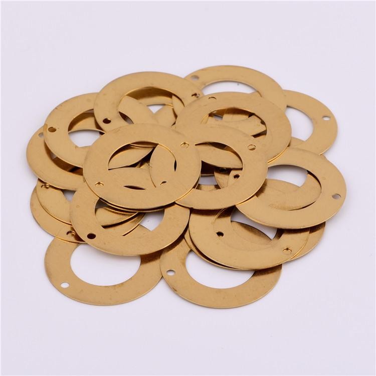 15PCS Raw Brass Circle Link Charm Pendant Connector 2 Holes 25mm BLT03