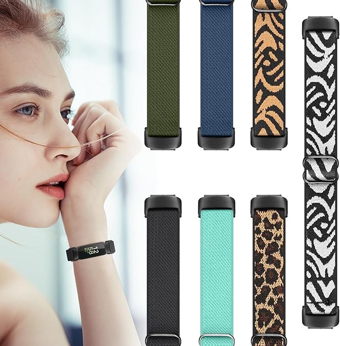 For Fitbit Inspire 2/Inspire HR Elastic Band Stretchy Nylon Loop Strap Wristband