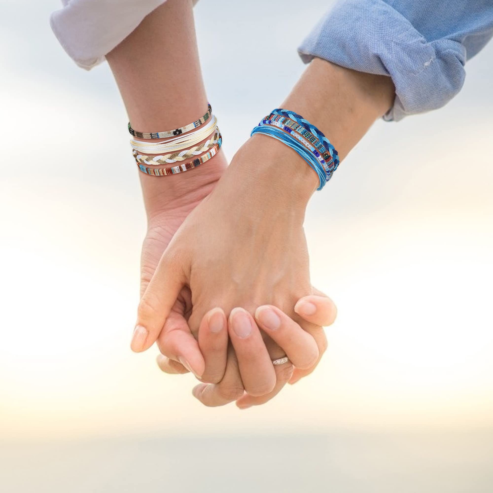 Pulsera de playa estilo surfista bohemio de 24 piezas para hombres y mujeres