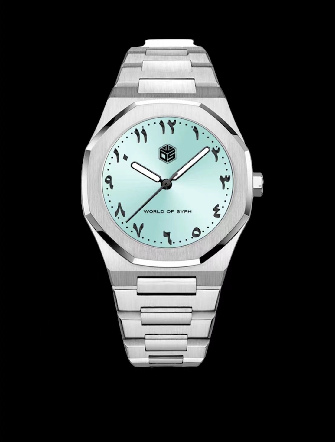 World Of Syph Mens Watch Silver Stainless Steel Arabic Dial Luxury Watch