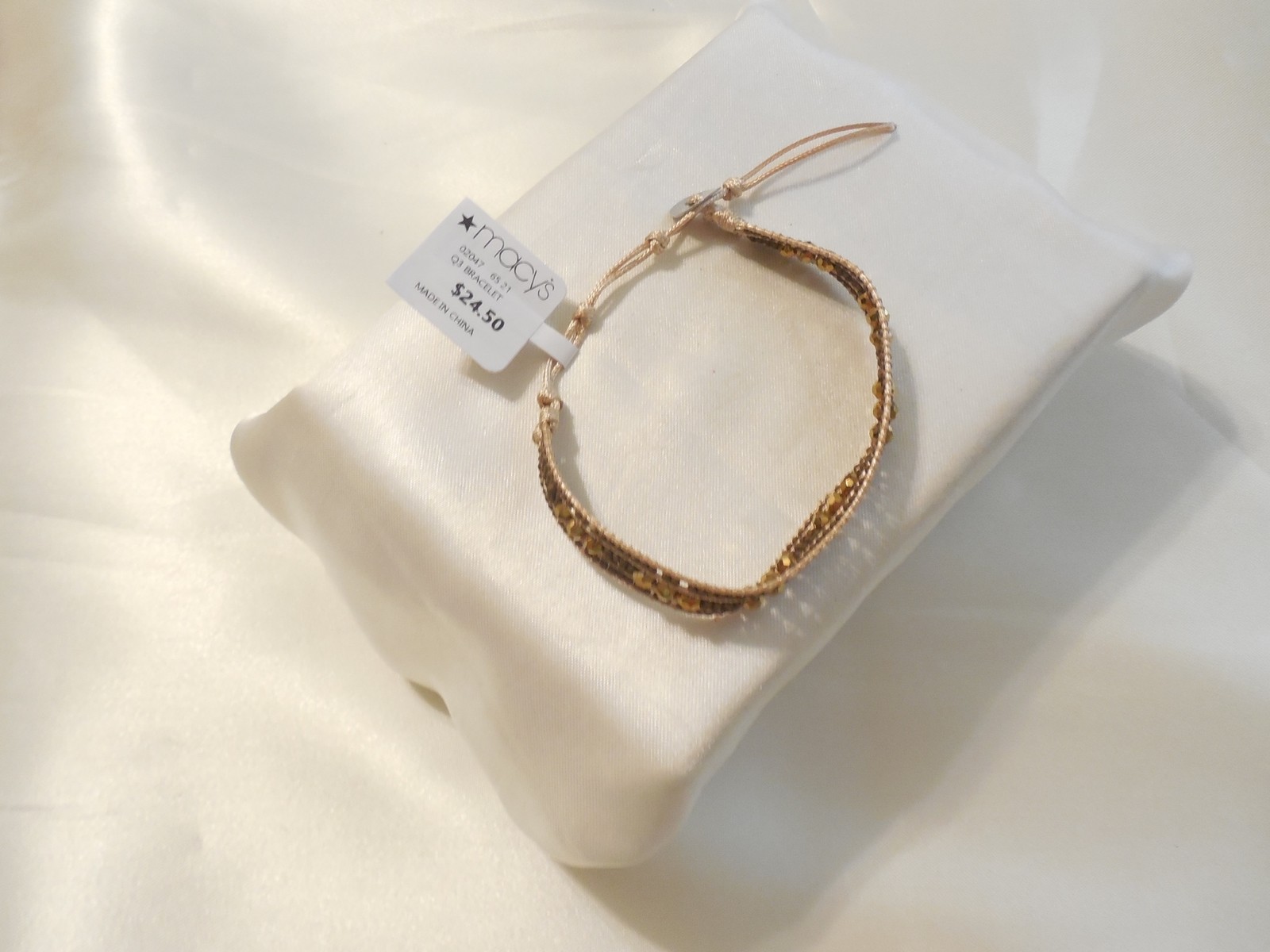 Department Store 7-9 “Adjustable Beaded Macrame Button Clasp Bracelet WW303