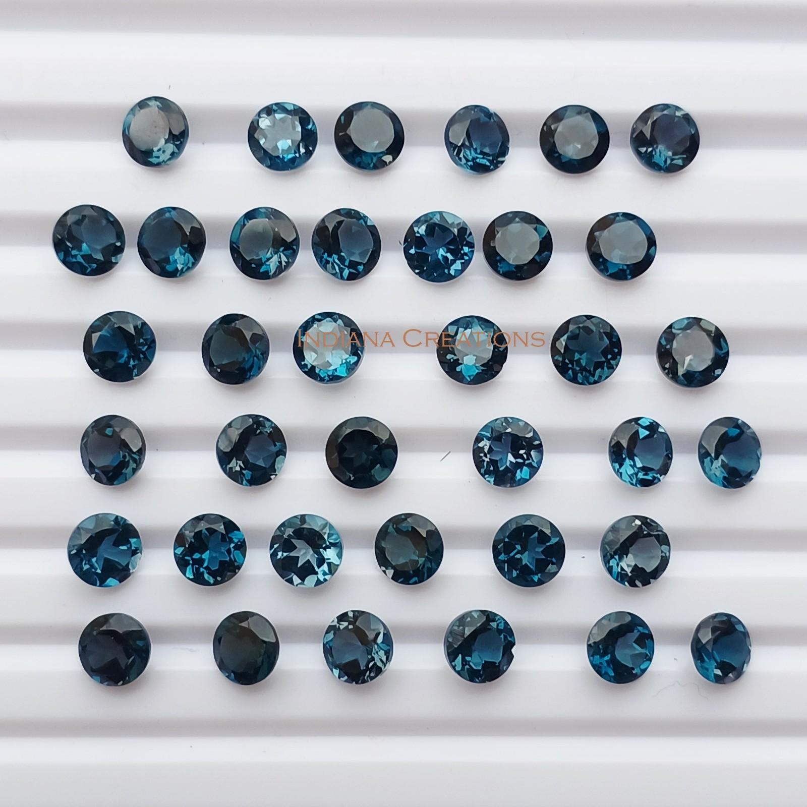 Natural London Blue Topaz Round Faceted Cut 3mm To 8mm Loose Gemstone