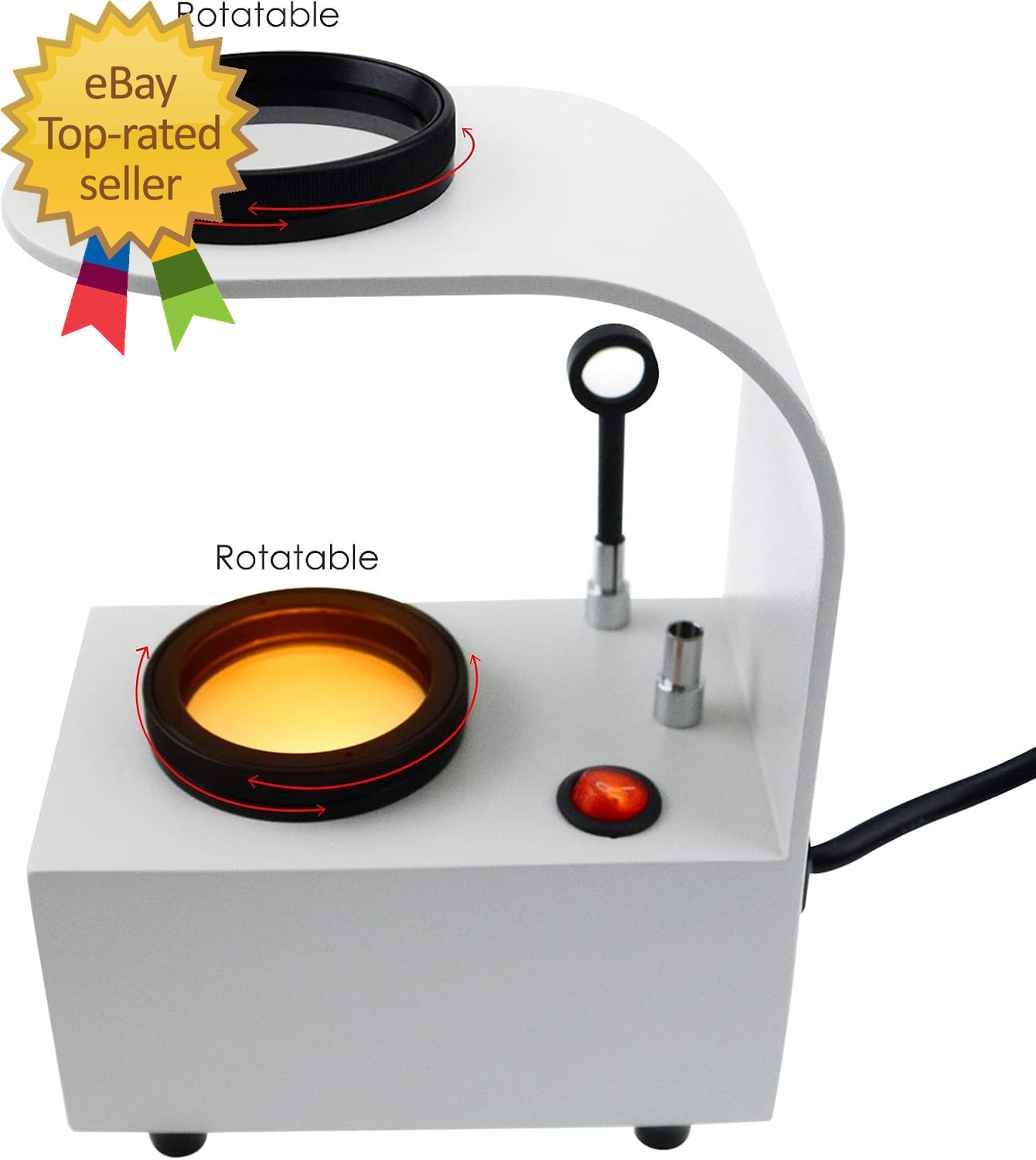Polariscope LED Light with Glass Rotatable Filters Jewelry Polarizer Tester