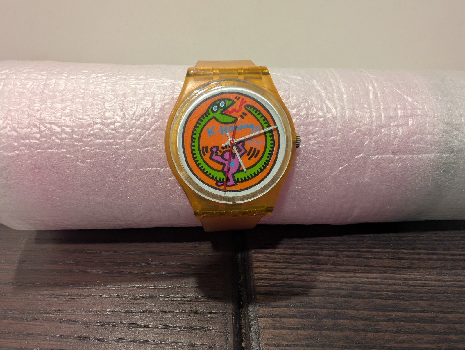 Vintage 1985 Keith Haring Swatch Watch Serpent GZ102 #1271? Rare New Battery