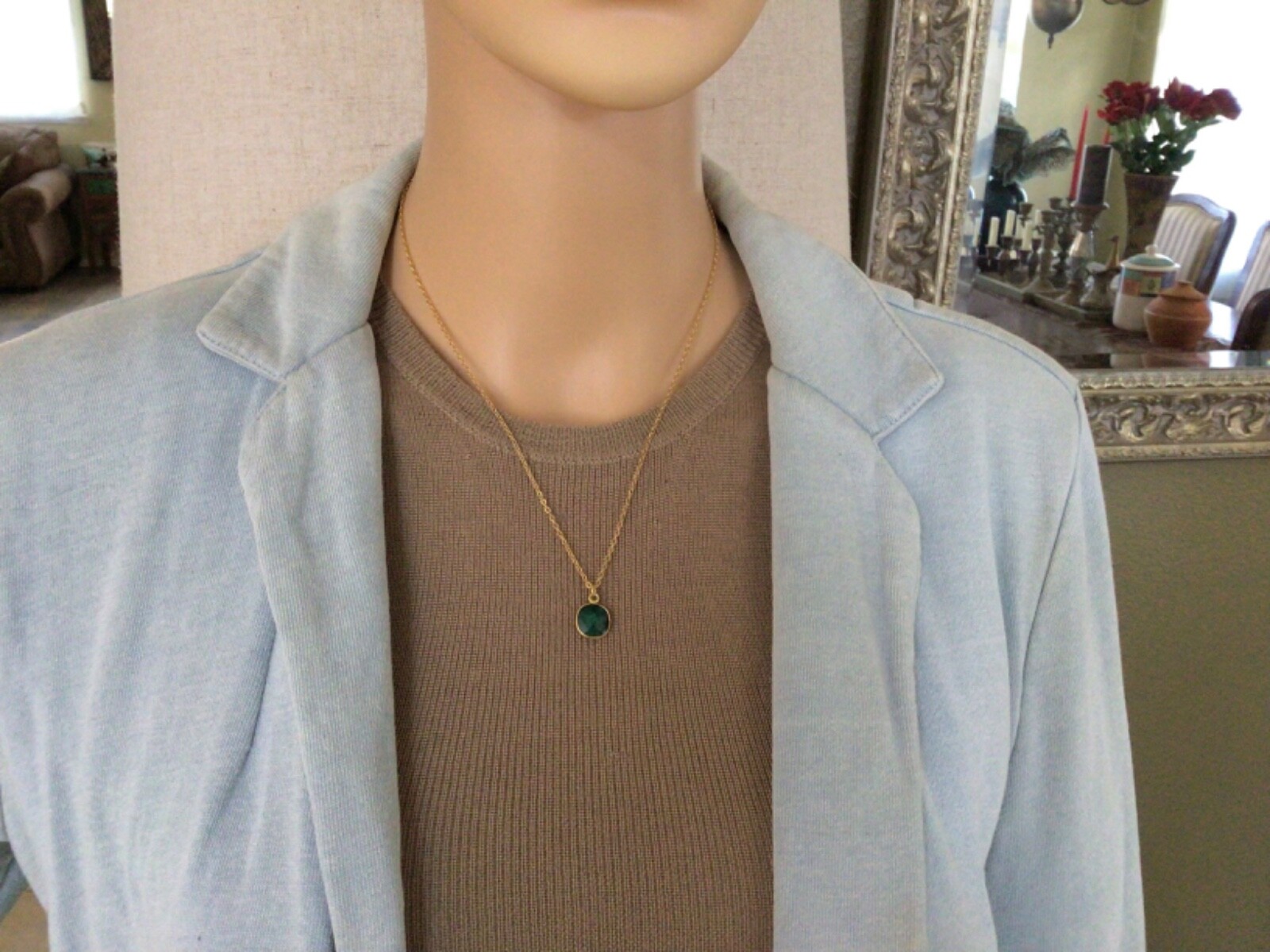 NEW HANDMADE SUNDANCE CHARM NECKLACE HANDCRAFTED GOLD PLATED GEMSTONE JEWELRY