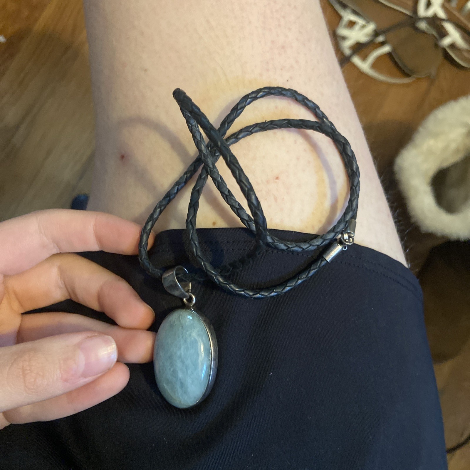 Real Jewelry with Aquamarine Bezel Pendant