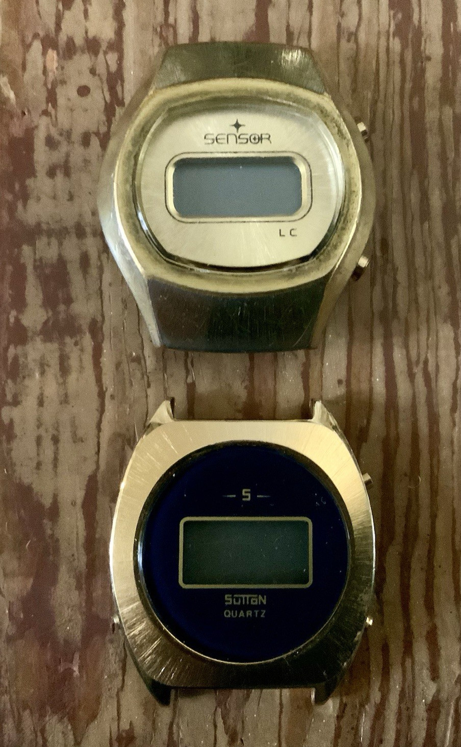 Sensor & Sutton LCD Watch lot Vintage 1980s not working.