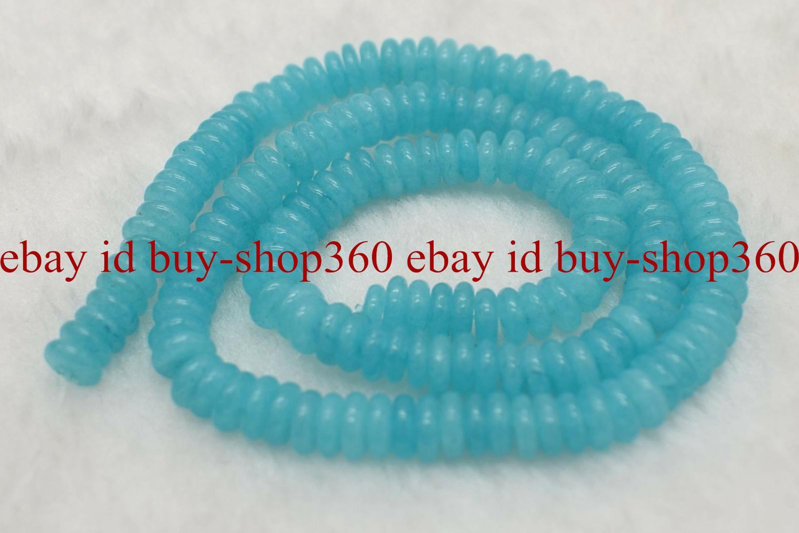 Natural 3×8/4x10mm Blue Aquamarne Rondelle Gemstone Loose Beads 15” AAA+