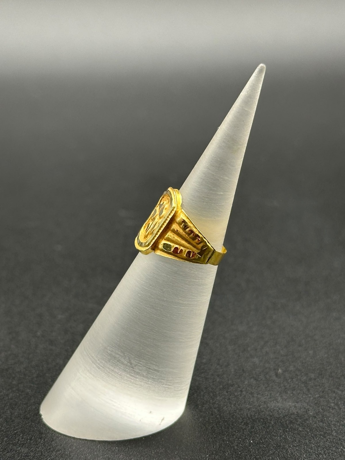 Unisex 22ct Yellow Gold Pattern Ring