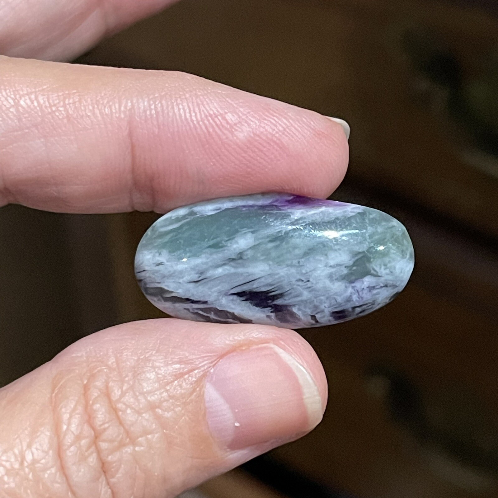 31×15.4×5.3mm Green Purple Turkish Oval Kammererite Cabochon Loose Gemstone