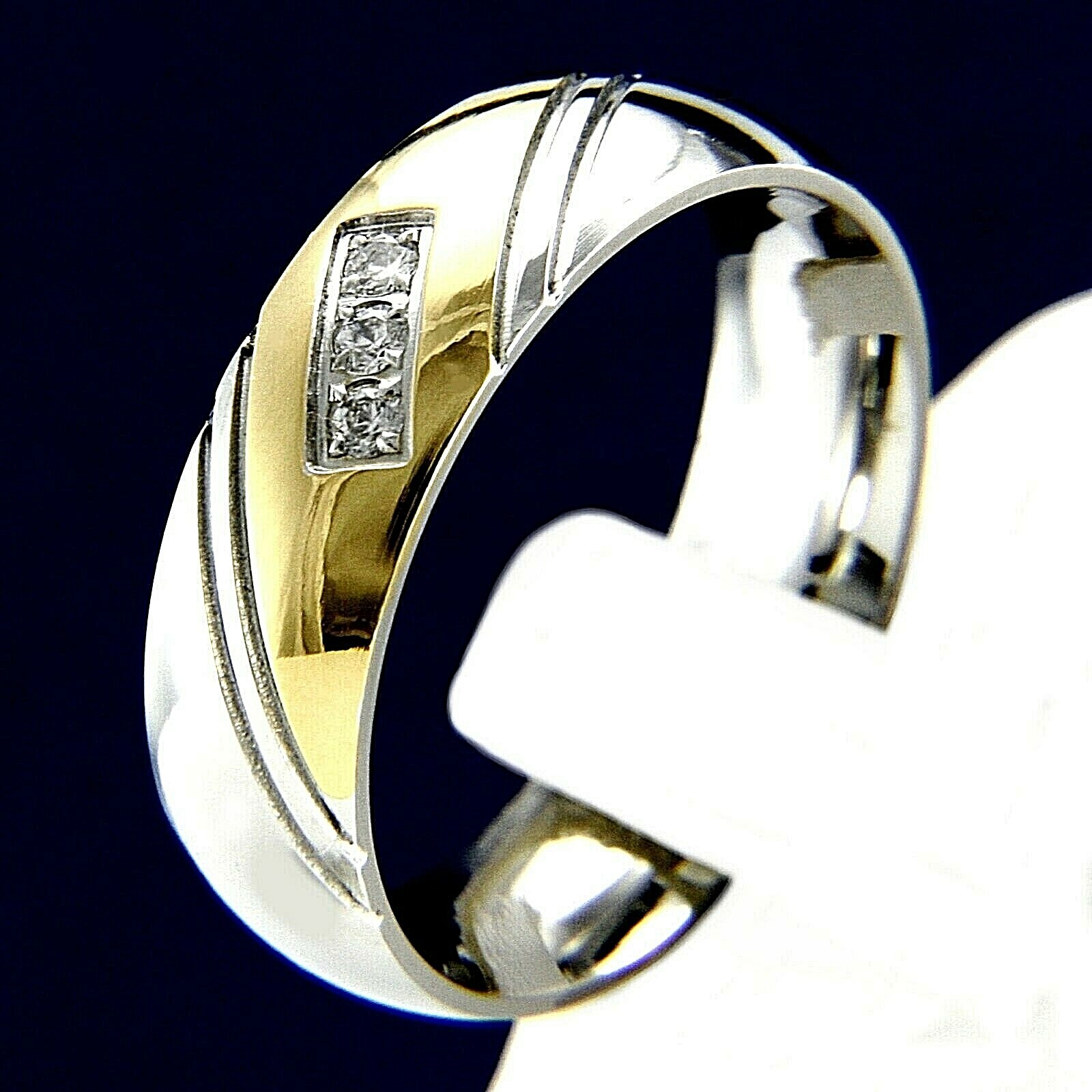 New Anniversary Stainless Steel Engagement Wedding Band CZ Men’s Ring