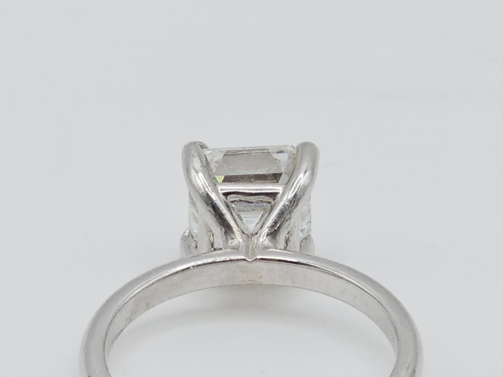 14K White Gold F VS2 2.62 CT Lab Created Asscher Diamond Ring Sz 7 (ML1073650)
