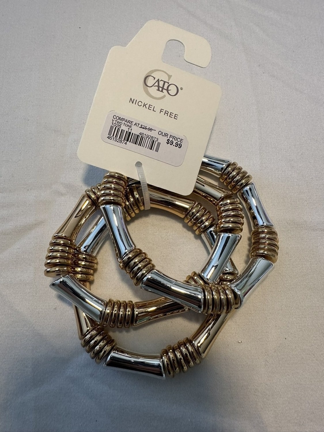 C&C Metal Tube Bangle Bracelets – Stackable Pair NWT