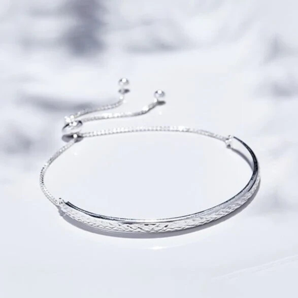 Italian Made 925 Sterling Silver Diamond Cut Adjustable Bangle Bolo Bracelet