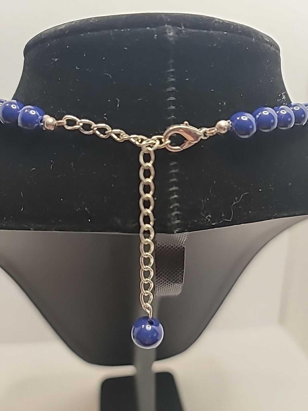 Lot of 3 Beaded Necklaces in Colors Blue, Black, And White – See Description