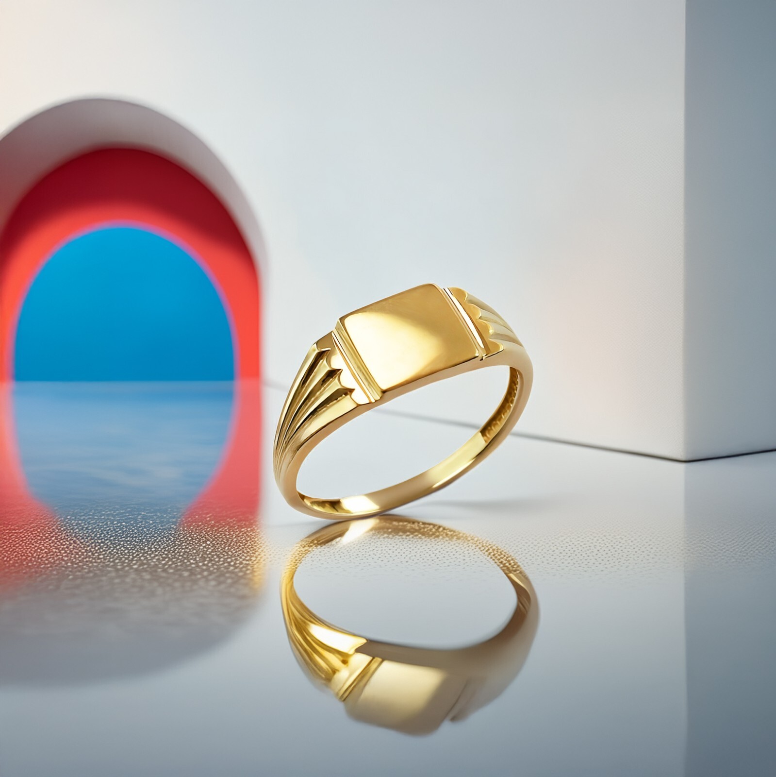 Square Gold Baby Signet Ring | 10k & 14k Yellow, White, Rose Gold | Sizes 1-7