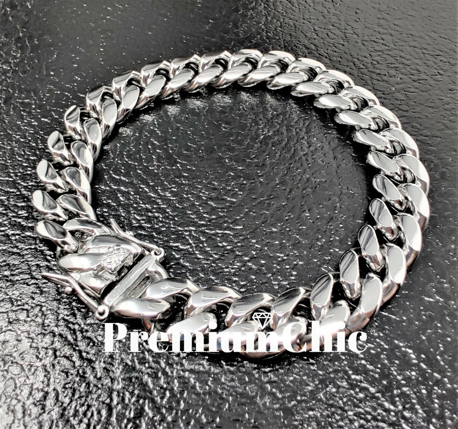COMBO SET Miami Cuban Necklace & Bracelet Solid Stainless Steel Hip Hop Jewelry
