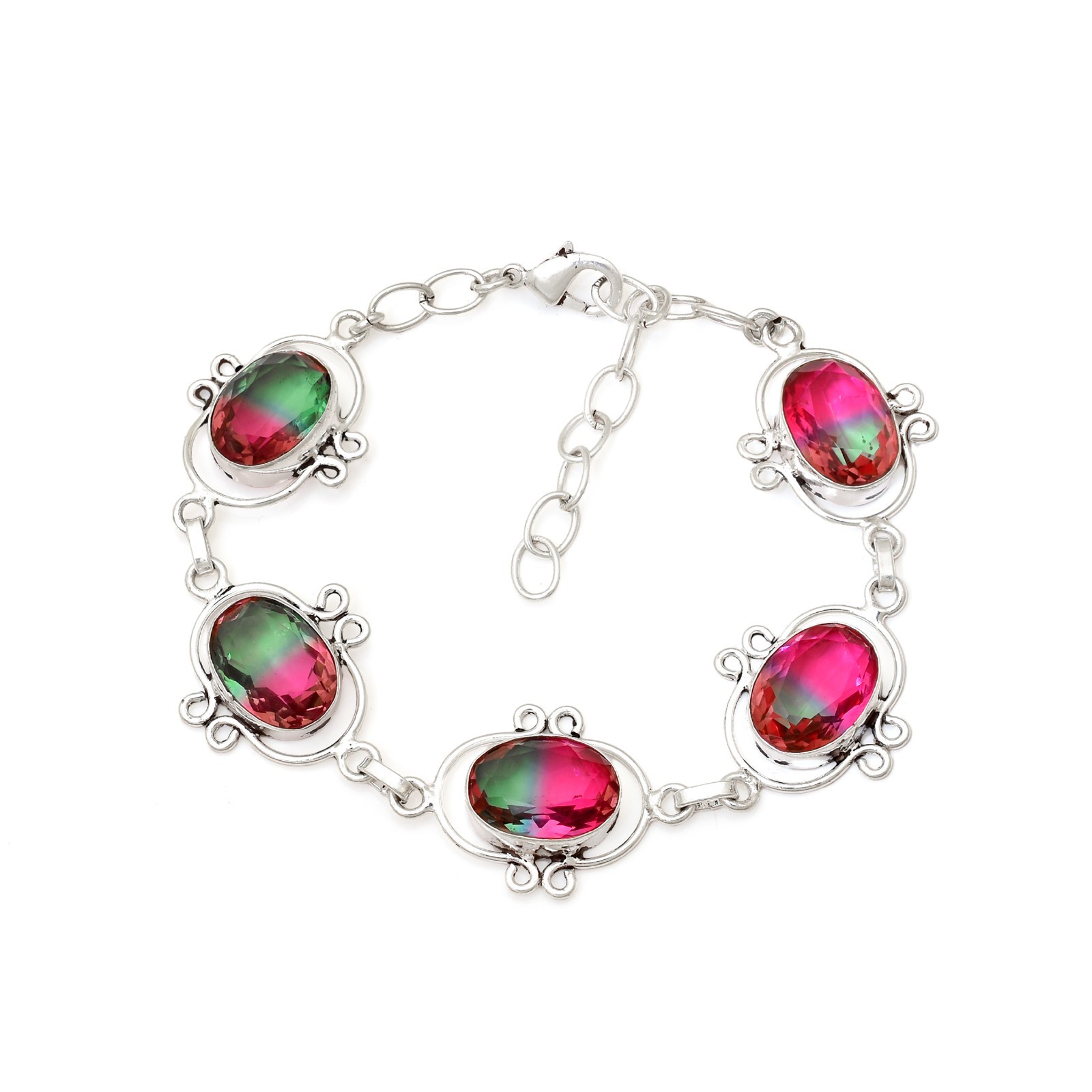 925-Streling Silver Unique Gemstone Mystic Stone Handmade women Bracelet Gift