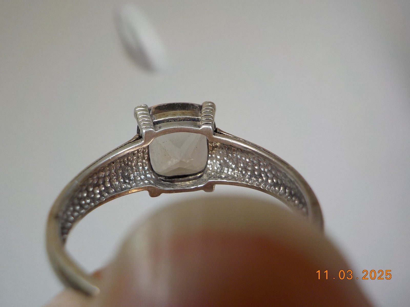 DESIGNER SIGNED “A” 925 FANCY CATHEDRAL SET RING 3 CT SMOKEY TOPAZ? SZ 11