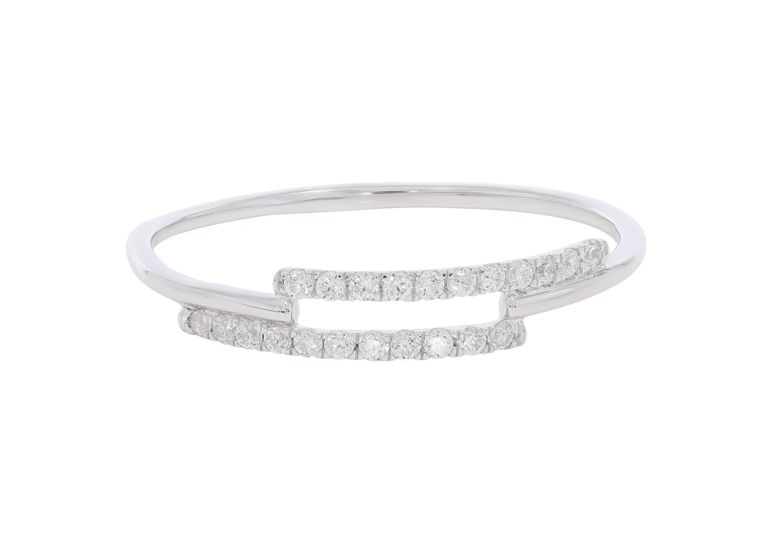 Clearance..! 0.15 Ct F-G/VS Lab Grown Ring in White Gold Plated 925 Silver