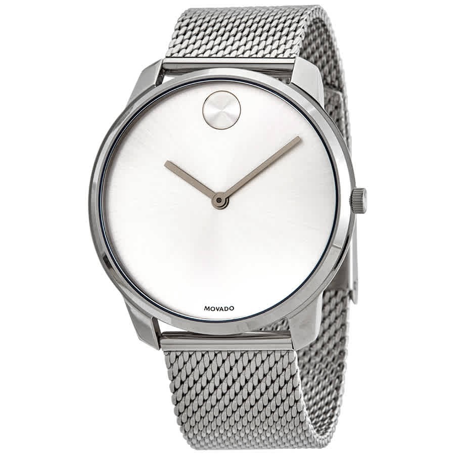 Movado Bold Quartz Silver Dial Stainless Steel Mesh Men’s Watch 3600589